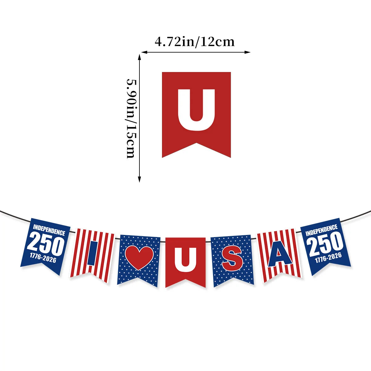 America 250th Anniversary Party Decoration 1776-2026 USA July 4th