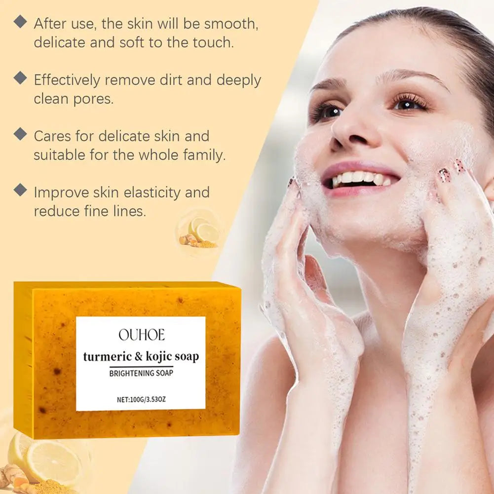 Turmeric & Kojic Acid Soap – Brightening Face & Body Bar 100g