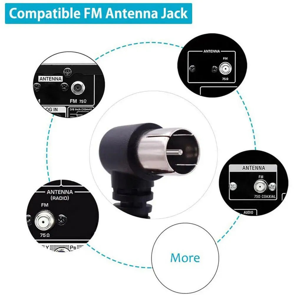 75 Ohm FM Indoor Dipole Antenna | 88–108MHz HD Aerial