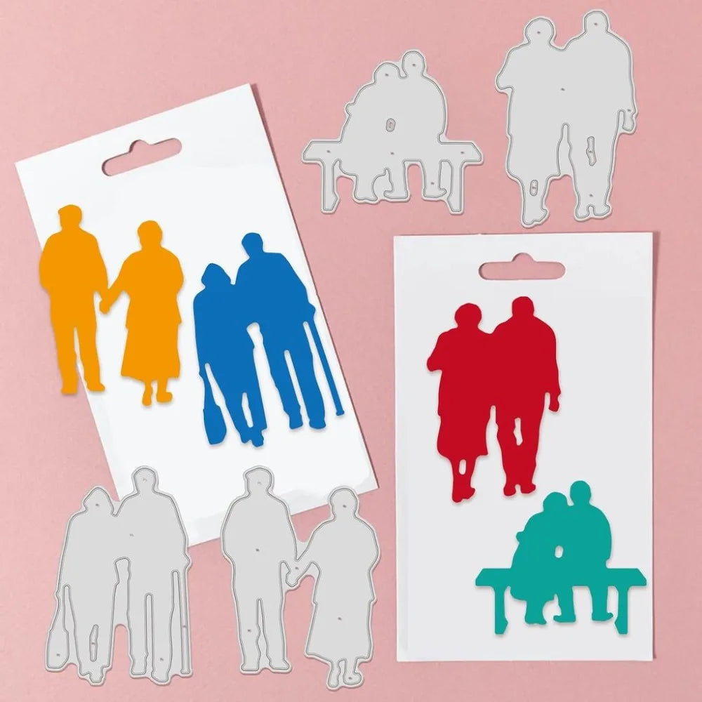 Couple Cutting Dies – Man & Woman Embossing Stencils for Cards