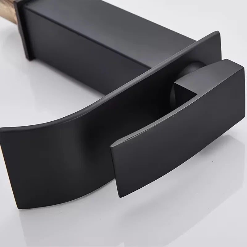 Matte Black Waterfall Vessel Sink Faucet | Single Handle