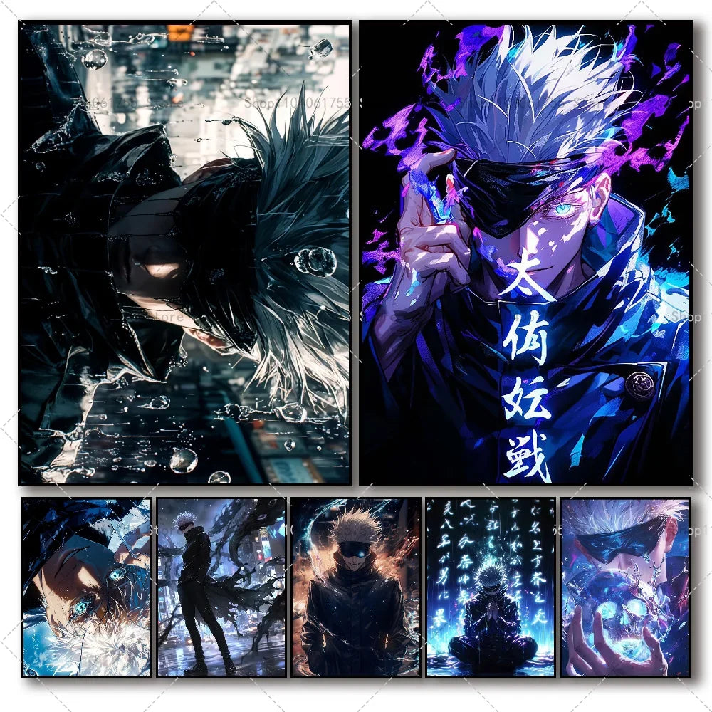 Gojo Satoru Anime Wall Poster – Self-Adhesive Waterproof Sticker