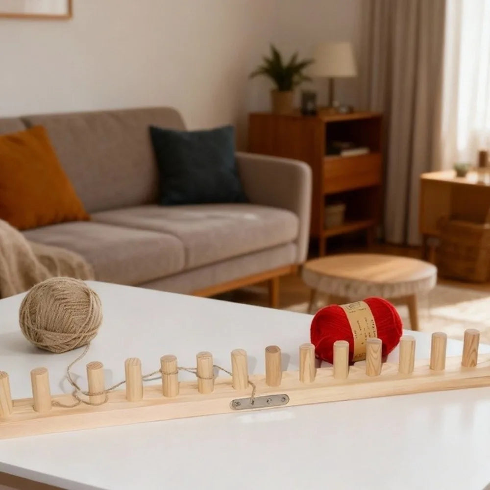 Adjustable Chunky Blanket Loom Kit – Multi-Size Pine Wood Frame