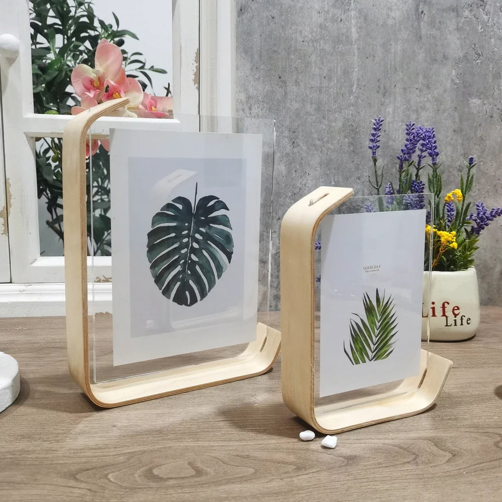 Acrylic Wooden Photo Frame Calendar Double-sided Frames Wedding Party