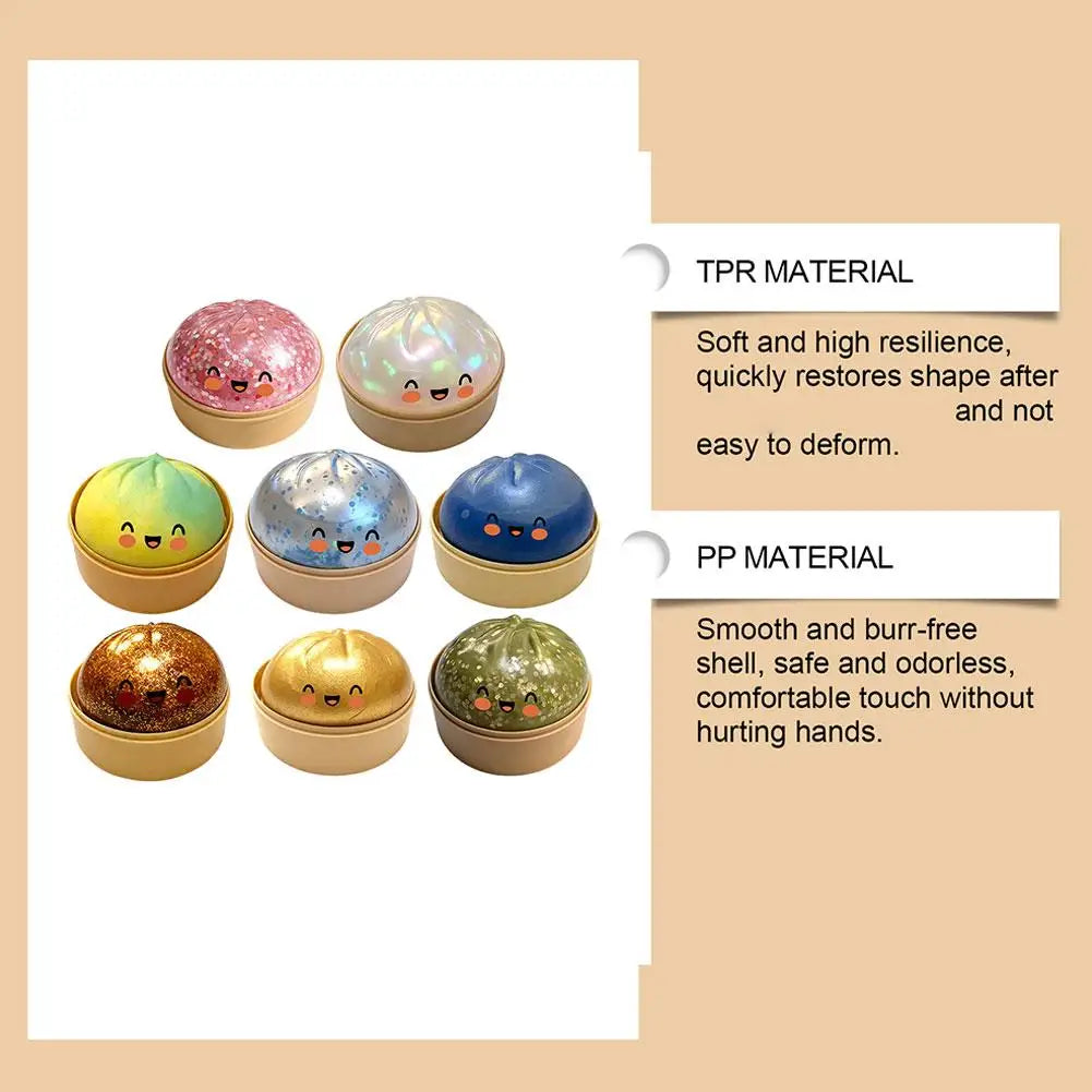 Steamed Bun Squishy Toy – Stress Relief Sensory Fidget