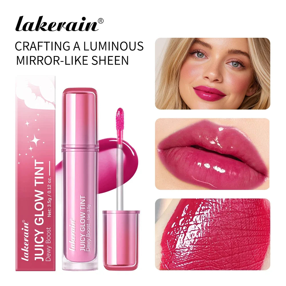 Lakerain Juicy Mirror Lip Glow Tint Gloss Oil – Long-Wearing