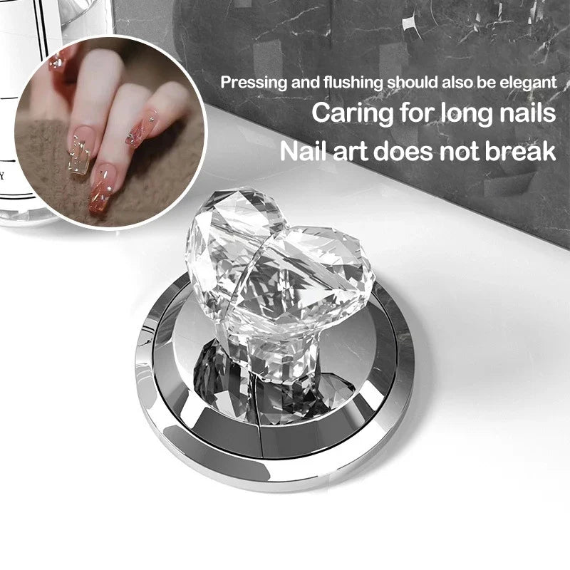 Heart Shaped Toilet Flush Button Helper – Acrylic Press Cap