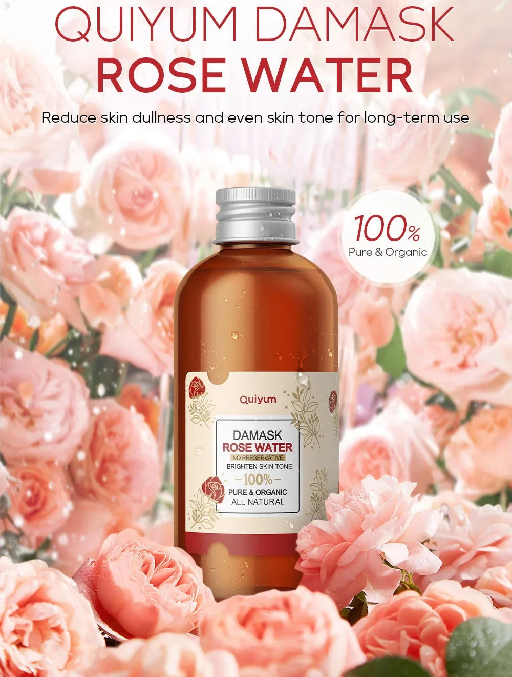 LAIKOU Damask Rose Water Facial Toner – Anti-Aging 100ml