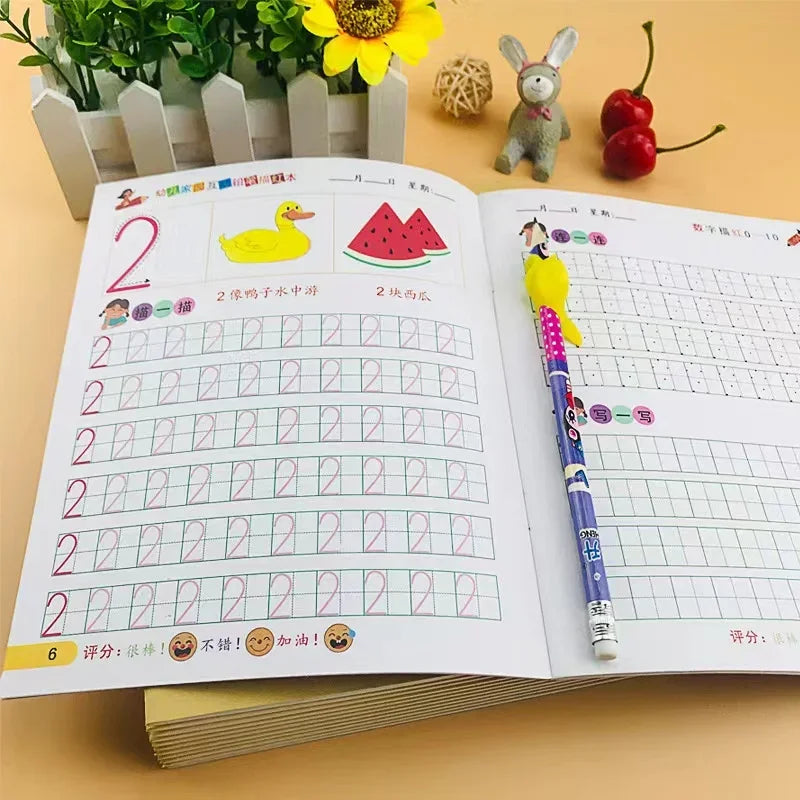 32 Pages Writing Learning Alphabet Math Numbers Kids Children's