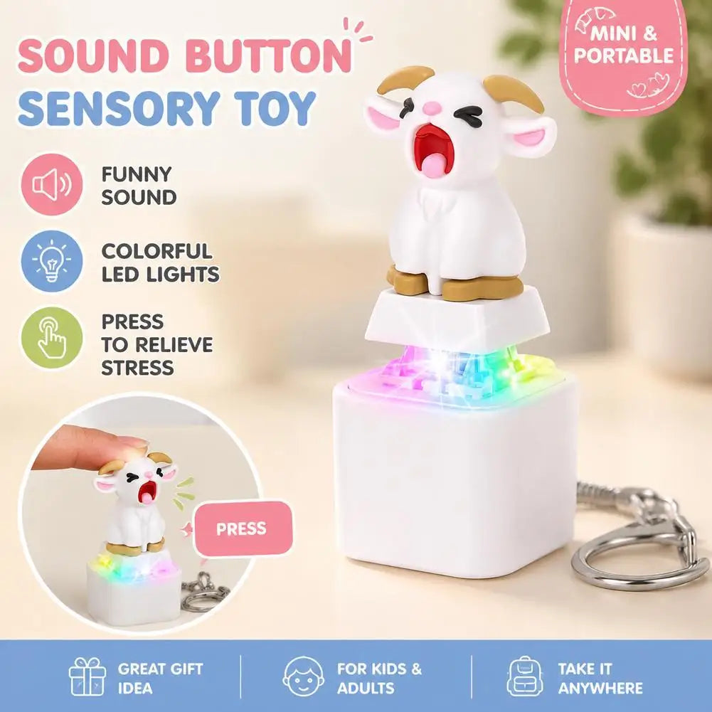 Screaming Goat LED Clicker Keychain – Animal Sound Fidget Toy