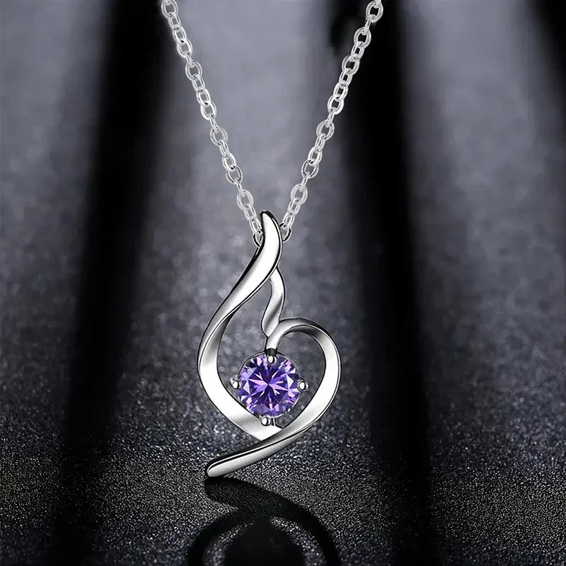 Huitan Cubic Zirconia Pendant Necklace – Women's Wedding Jewelry
