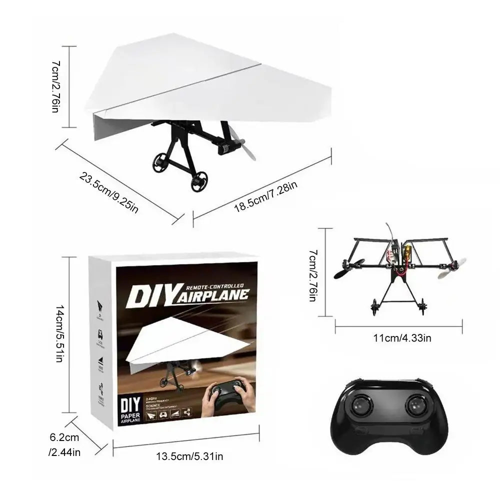 DIY RC Paper Airplane Kit with Gyro Stabilizer | Kids RC Toy