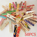 50-Pack Natural Wooden Mini Clips – Craft & Photo Clothespins