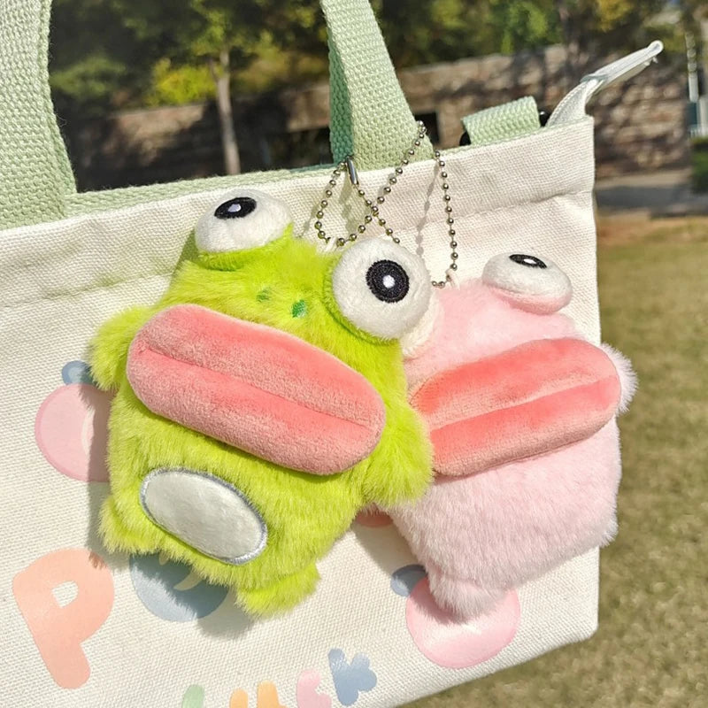 Cute Frog Plush Keychain – Cartoon Sausage Mouth Doll Charm
