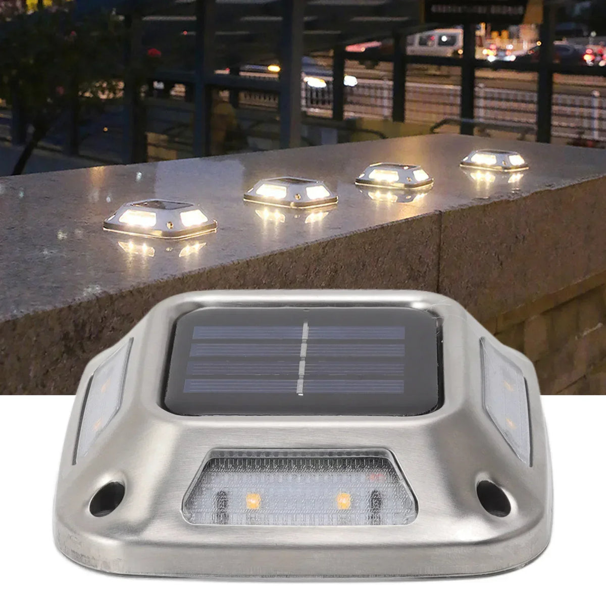 Solar Deck Lights 4PCS – 8 LED Waterproof Path & Driveway Light