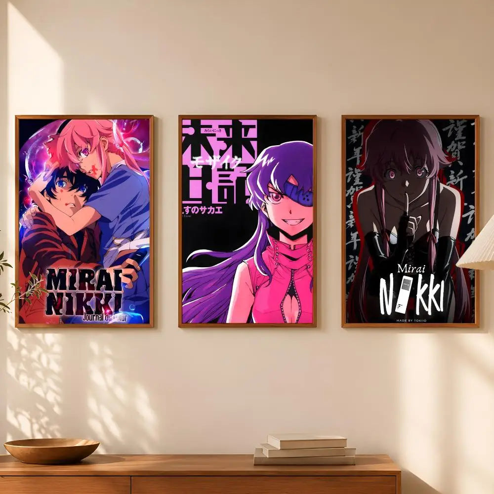 Mirai Nikki Anime Poster – Self-Stick HD PVC Waterproof Wall Art