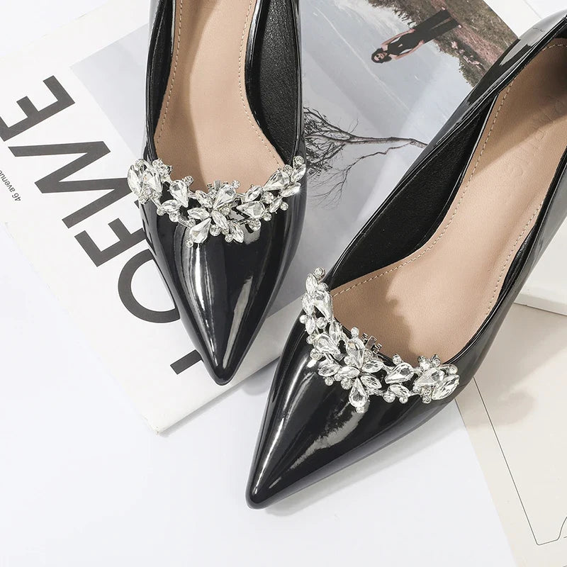 Rhinestone Floral Shoe Clip – Detachable Wedding Shoe Buckle
