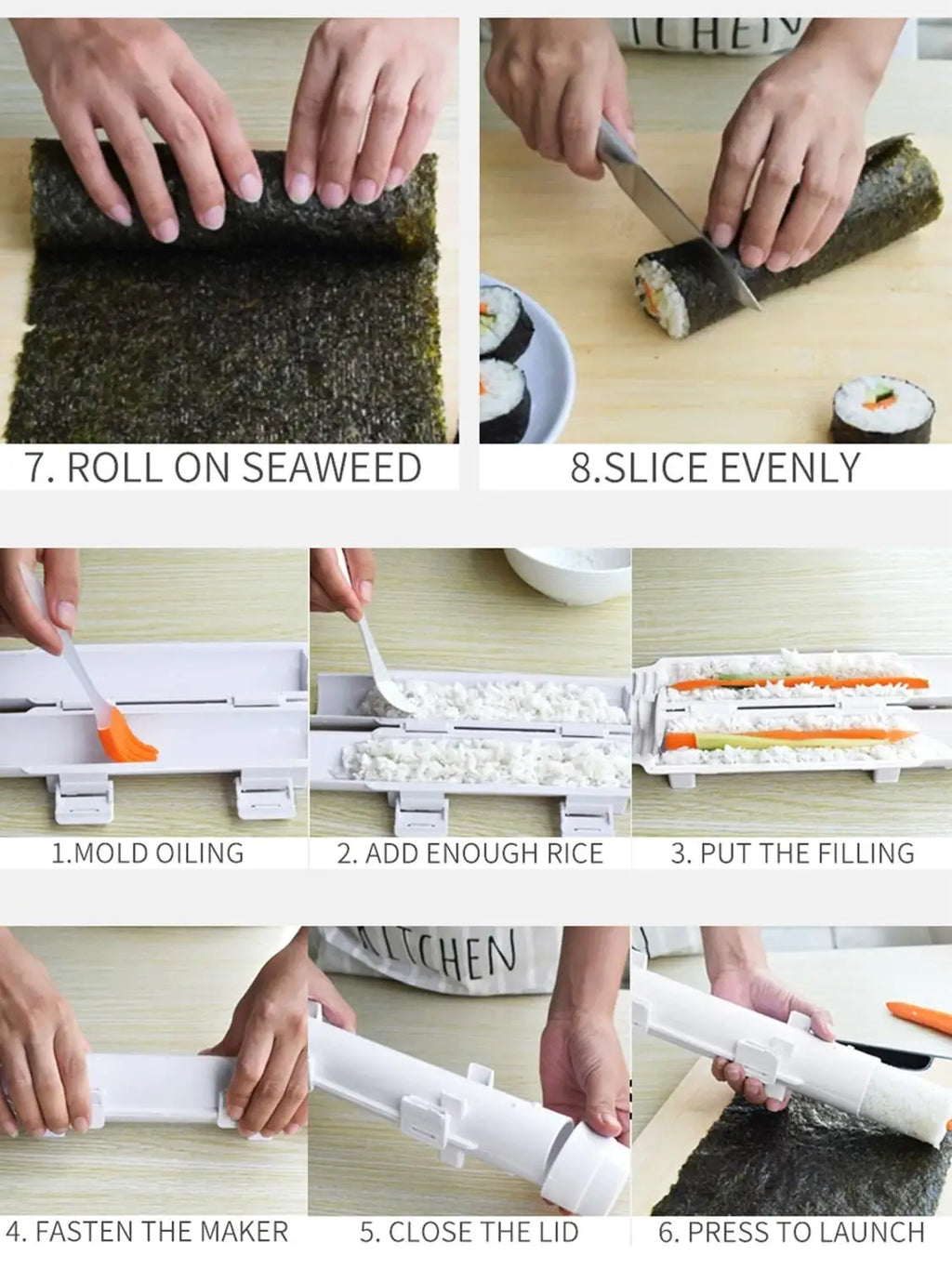 Quick Sushi Maker DIY Roller Rice Mold | Bento Kitchen Tool