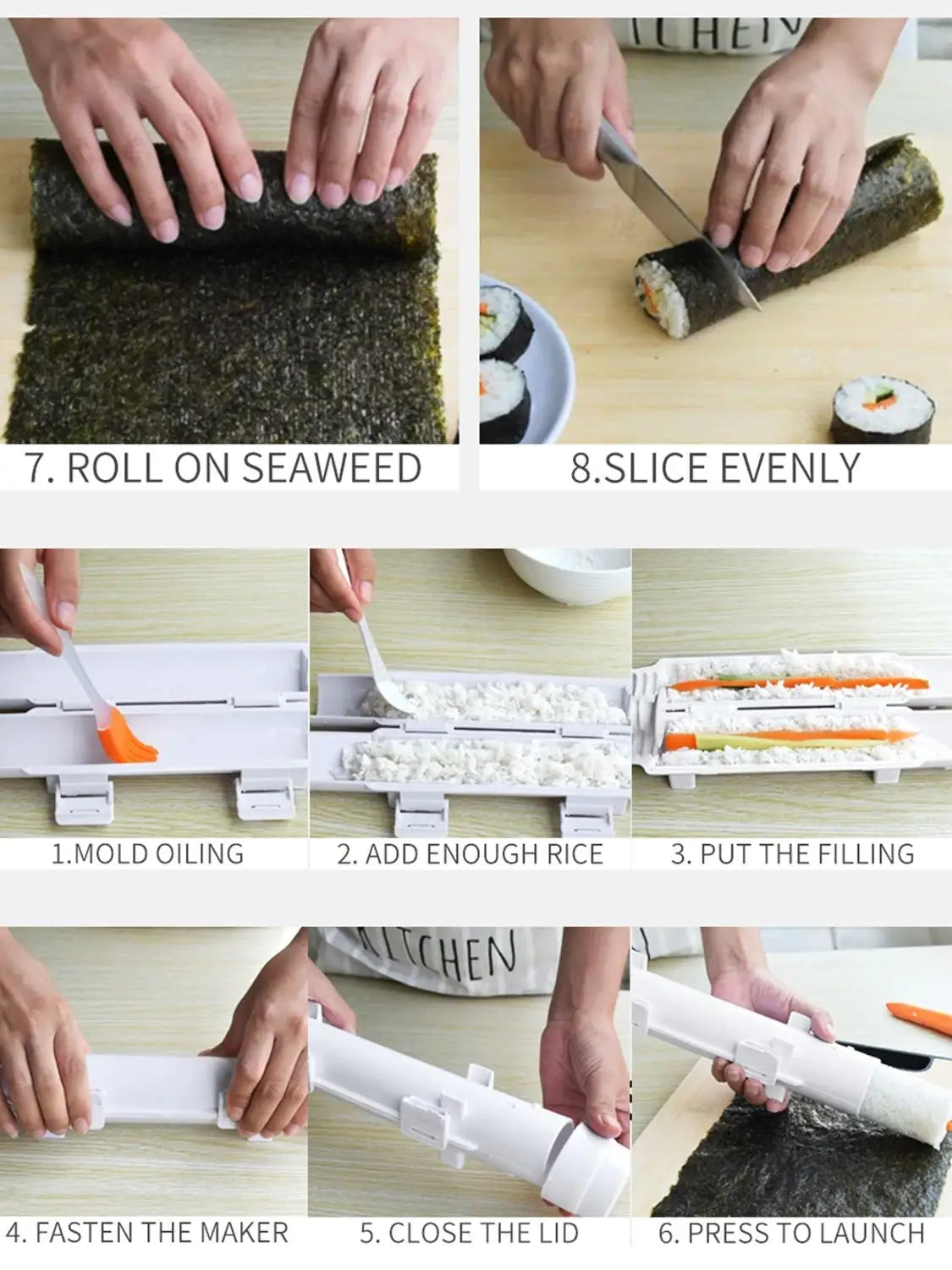 Quick Sushi Maker DIY Roller Rice Mold | Bento Kitchen Tool