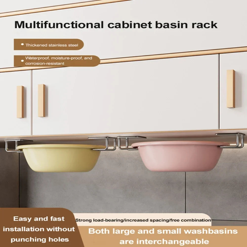 1 2 3 4 Stainless Steel Hanging Hook Storage Rack Sink Sponges Drain