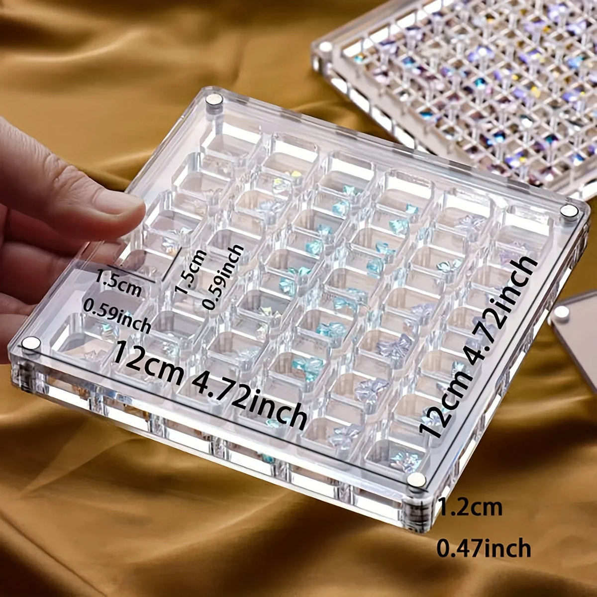 Clear Acrylic Magnetic Display Case 36-Grid Transparent Organizer