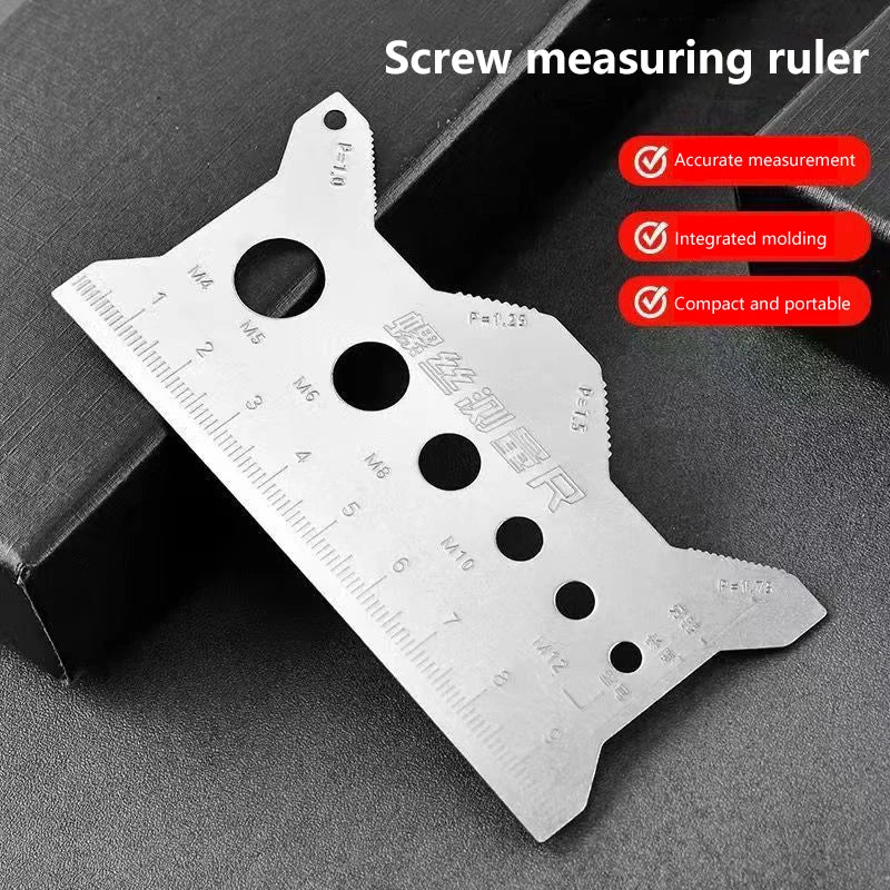 10 Multi-purpose Stainless Steel Bolt Gauge Thread Checker Flat