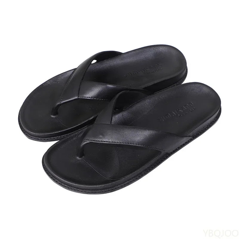YBQJOO Men's Anti-Slip Hollow Beach Flip Flops | Summer Slippers