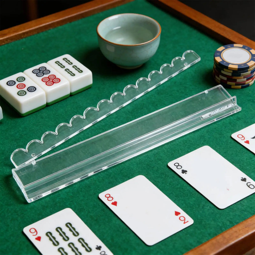 20-Inch Acrylic Mahjong Racks with Pusher & Magnetic Tray