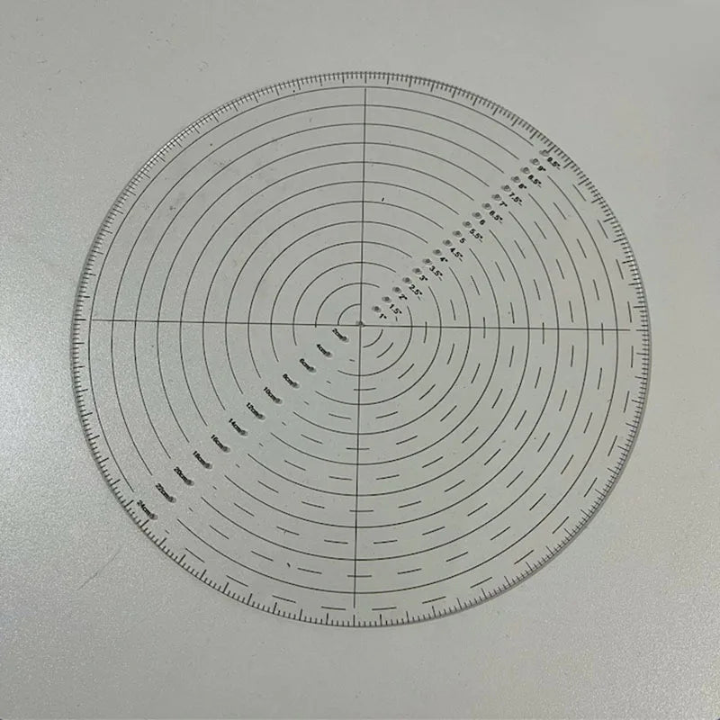 10" Round Center Finder Compass | Clear Acrylic Sewing Ruler