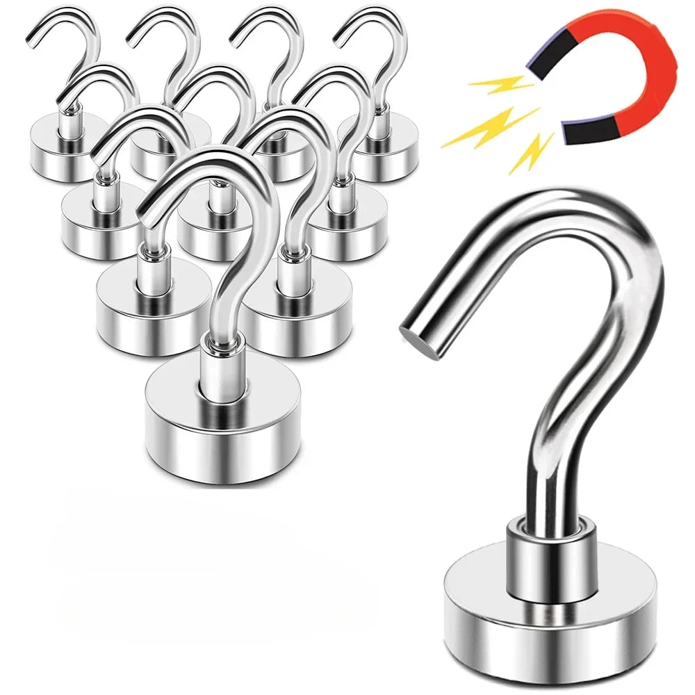Strong Magnetic Wall Hooks – Kitchen, Bathroom & Home Storage