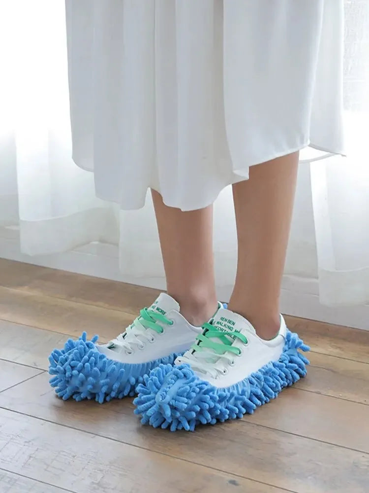 Chenille Mop Slippers Microfiber Floor Cleaning Shoe Covers 2pc