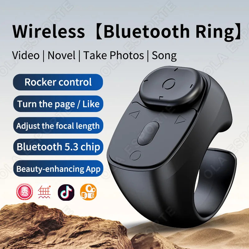Wireless Bluetooth Remote Control Video Scrolling Ring Page Turner