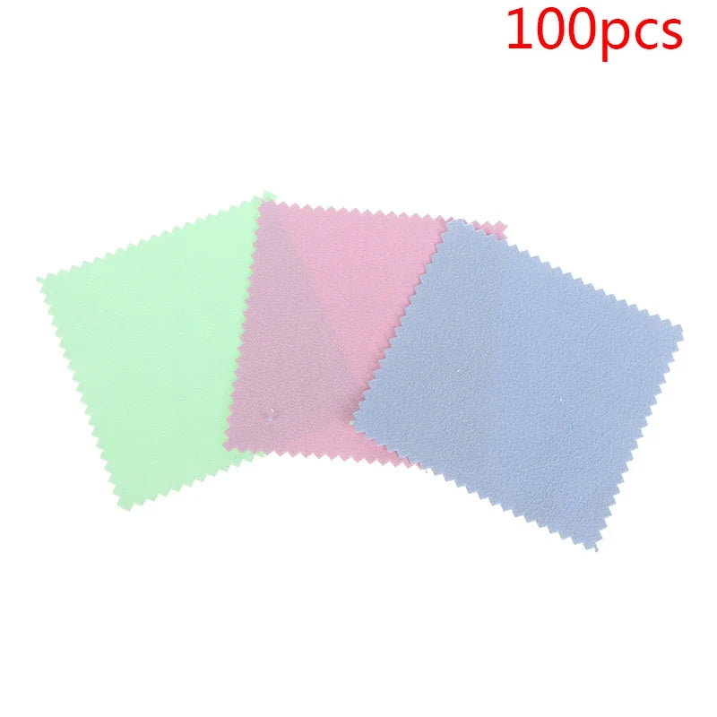 100 Pcs Jewelry Polishing Cloths – Silver, Gold & Metal 8x8cm