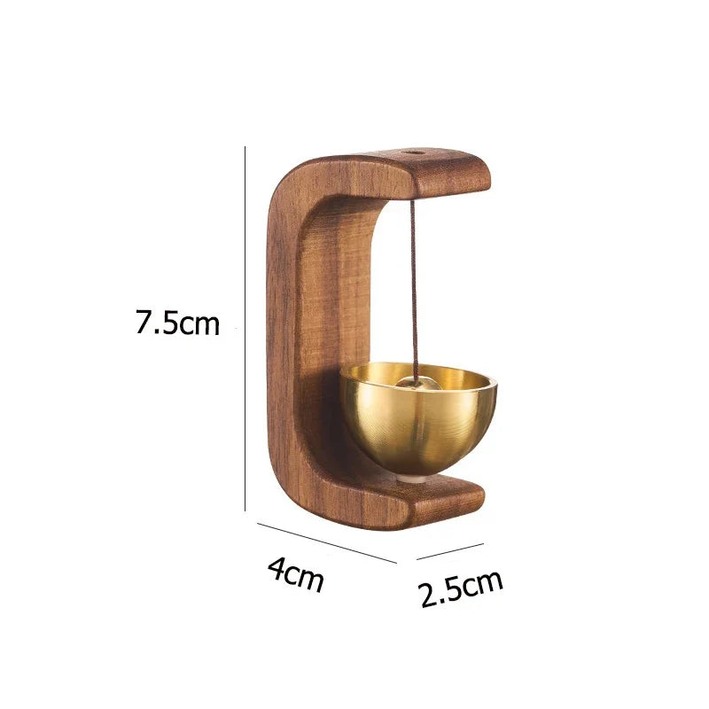 Magnetic Wood Copper Decorative Bell – Beech & Walnut Door Chime