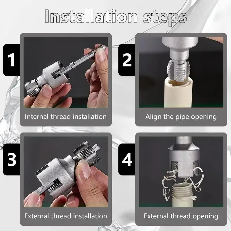 Electric Drill Pipe Threader Kit – Internal & External Threading
