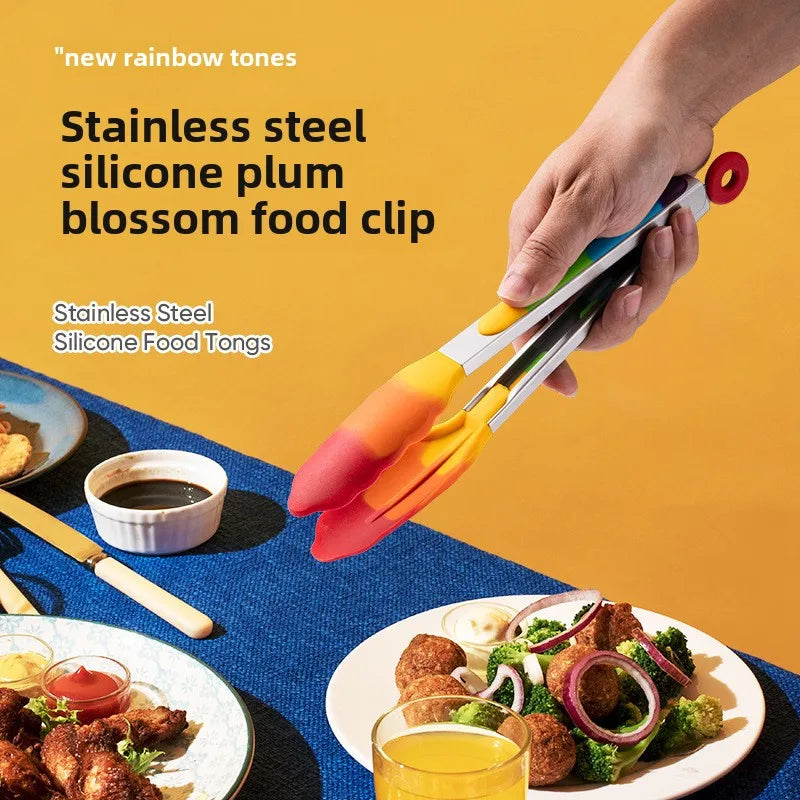 Silicone & Stainless Steel Kitchen Tongs | Heat-Resistant BBQ