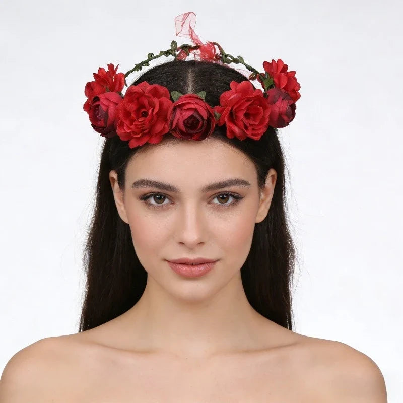 Simulation Flower Seaside Vacation Wreath Headband Women Hair