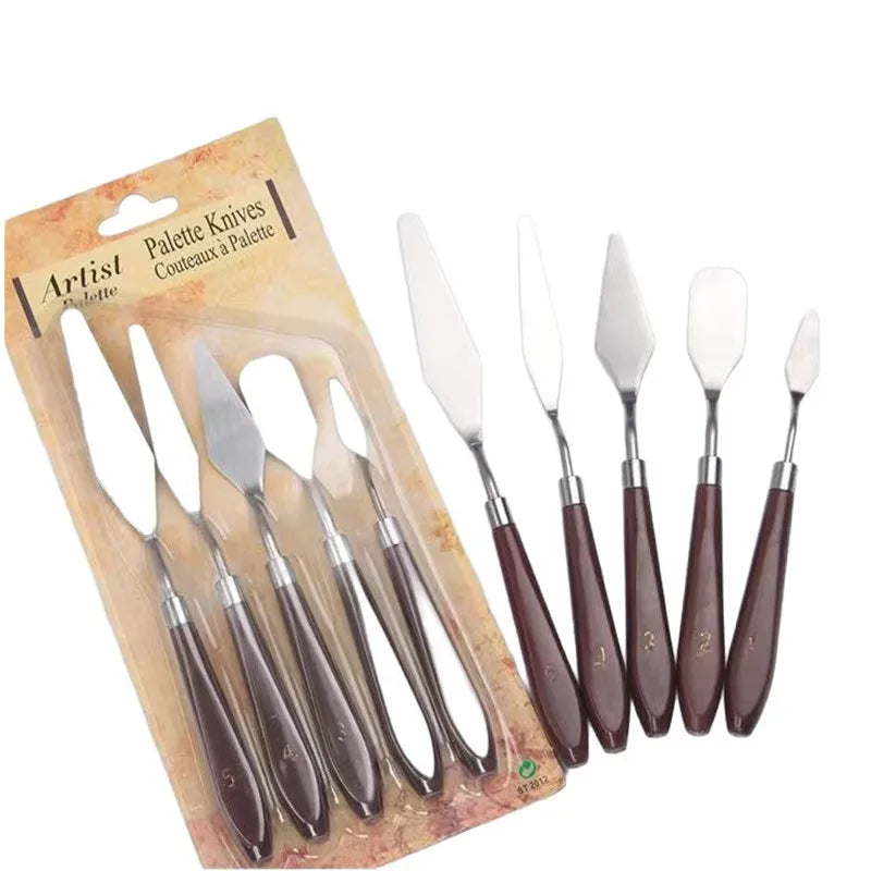 5-Piece Palette Knife Set – Acrylic, Oil & Gouache Paint Spatulas