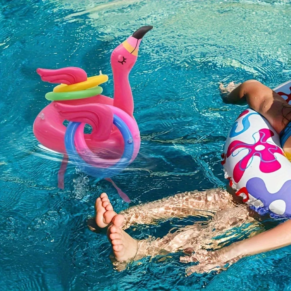 Inflatable Flamingo Ring Toss Game Set – Fun Party Toy