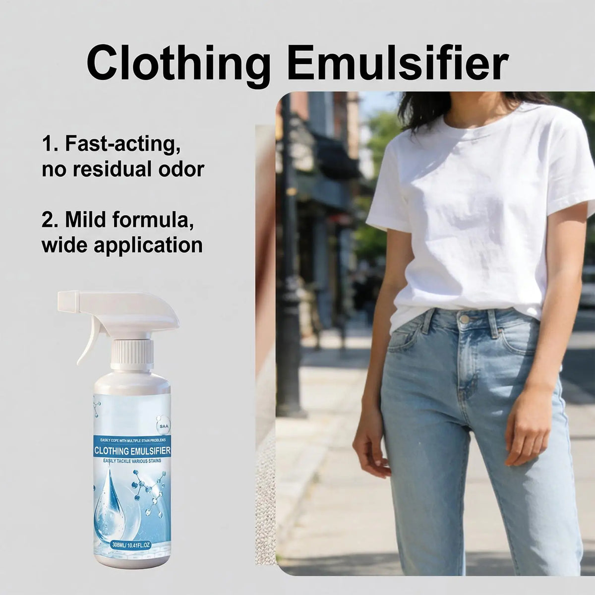 Enzyme Laundry Stain Remover Spray 308ml – Scented & Fabric-Safe