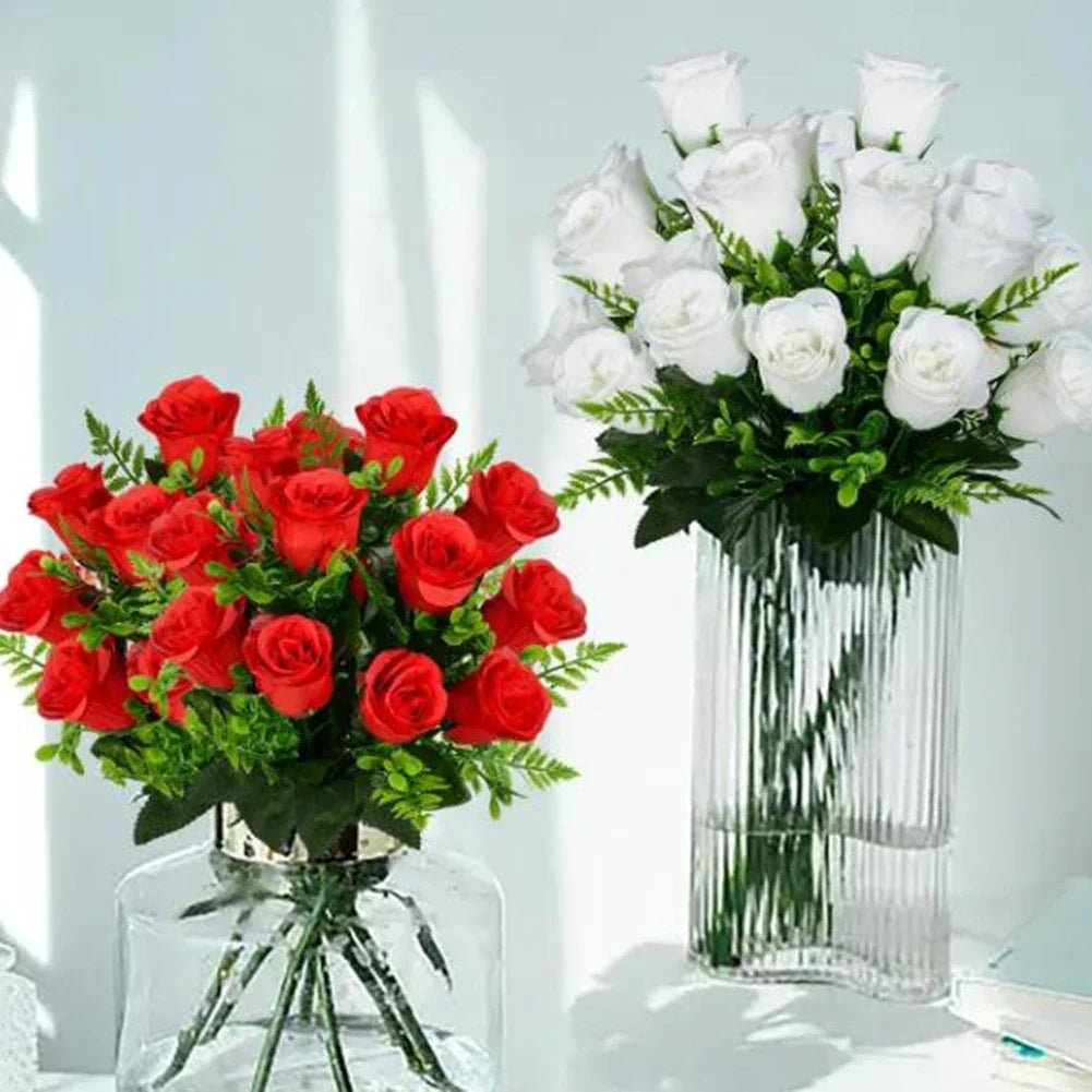 2Pcs 42cm Silk Artificial Rose Bouquet – Wedding & Home Decor