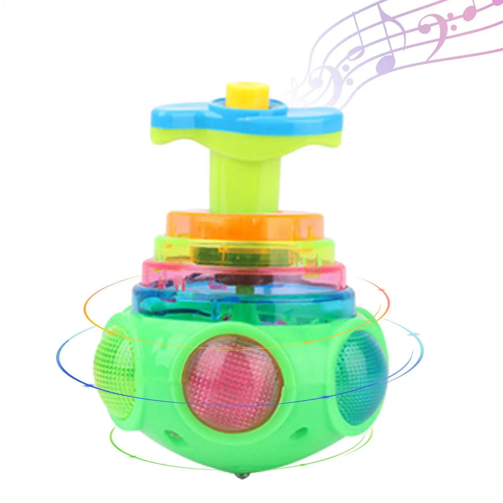 LED Flashing Spinning Top Toy with Music for Kids & Toddlers