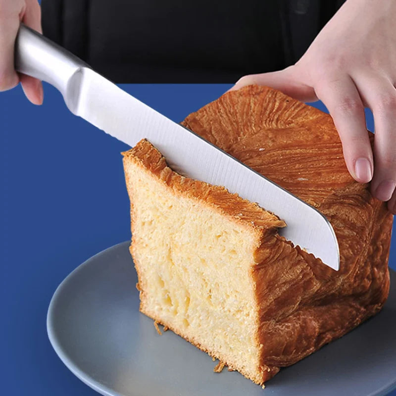 PLYS All-Steel Serrated Bread Knife – Sharp Stainless Slicer