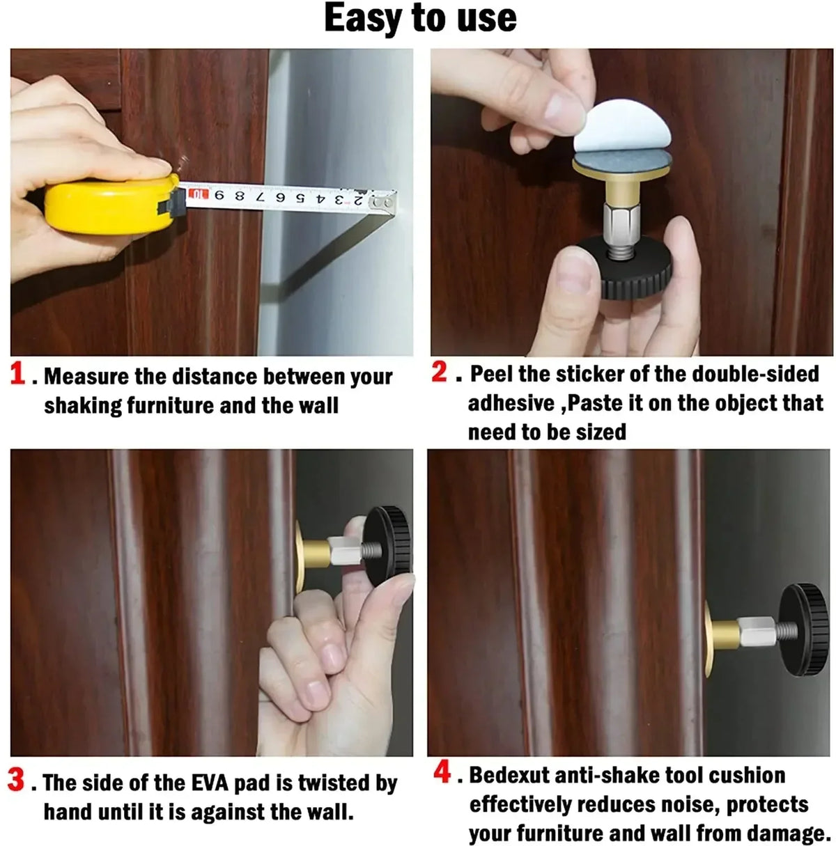 Adjustable Bed Frame Anti-Shake Stabilizer | Furniture Leg