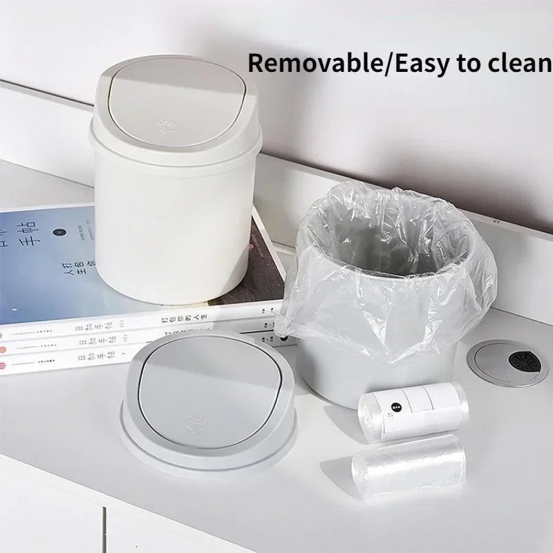Mini Desktop Trash Can with Lid | Small Desk Waste Bin