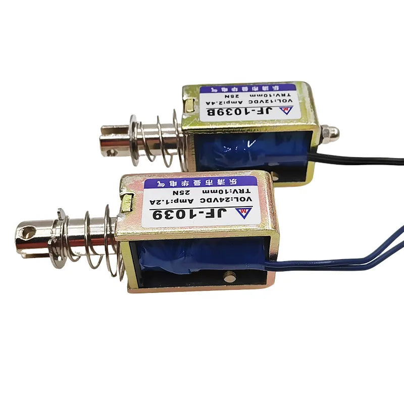 2-Pack JF-1039 DC 12V Push-Pull Solenoid 25N 10mm | Actuator