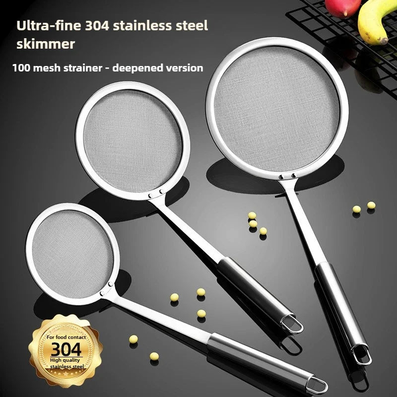 304 Stainless Steel Skimmer Spoon – Fine Mesh Oil Strainer