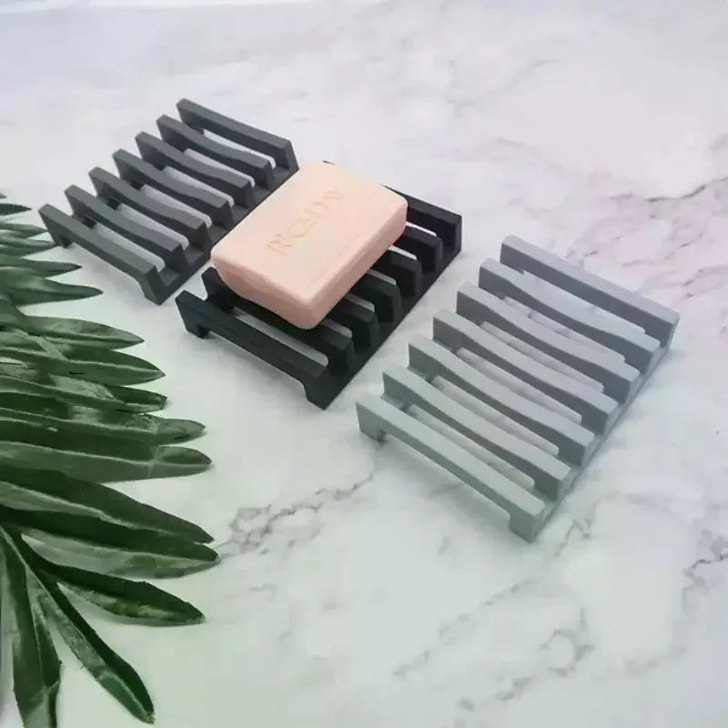 Flexible Silicone Soap Holder – Hollow Drainage Bar Soap Dish