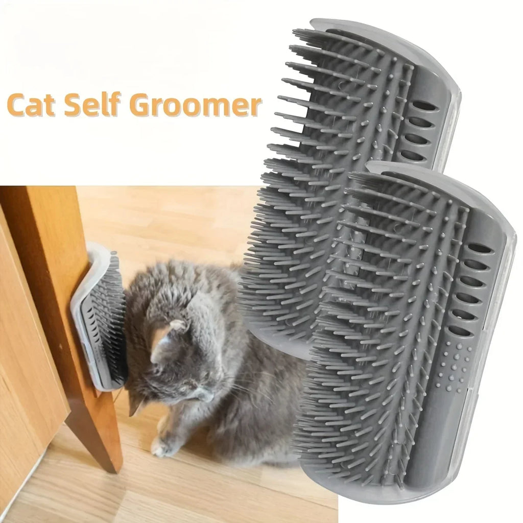 Wall-Mounted Cat Self Groomer & Massage Comb Brush