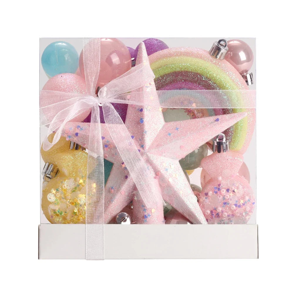 40-Piece Macaron Christmas Ball Ornaments | Pastel Tree Decor